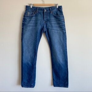 𝅺g-star Raw 5204 Jeans Attacc Slim Straight Leg Button Fly Men's 33X32